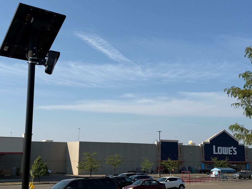 Flock camera in the Lowe's parking lot in Biismarck, ND