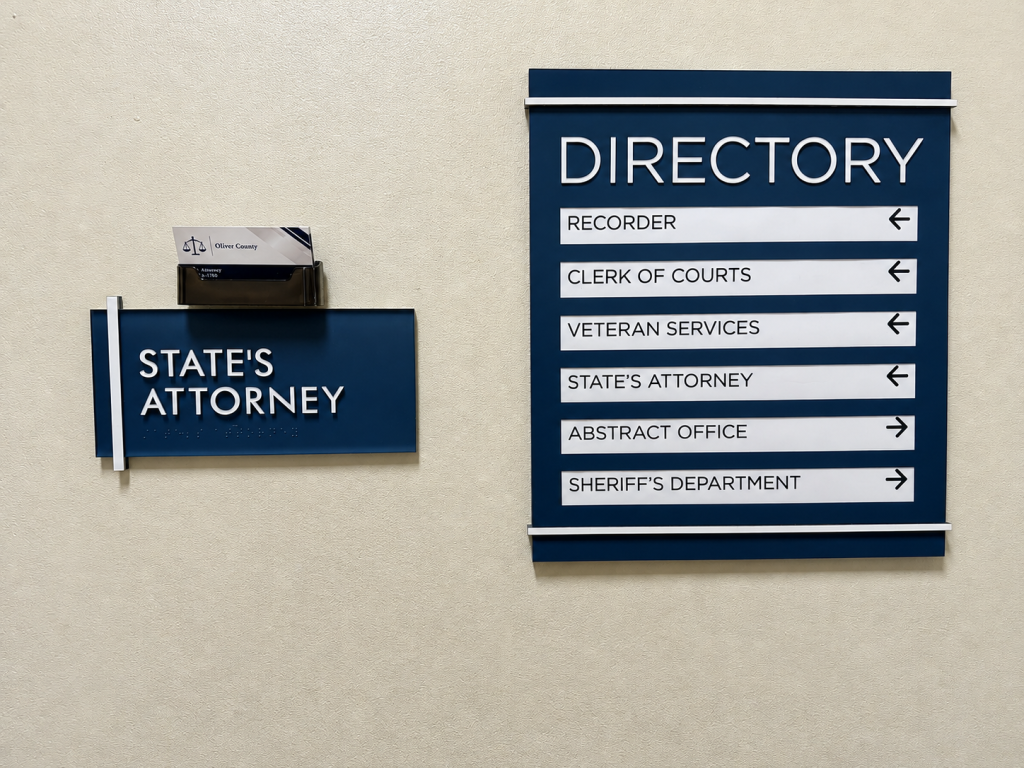 Oliver County States Attorney Directory. (photo by Daniel Lamers)